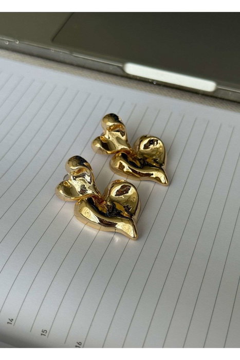 Heliophilia Silver KPEGMSA1974 Pendientes de Latón Dorados 4 cm